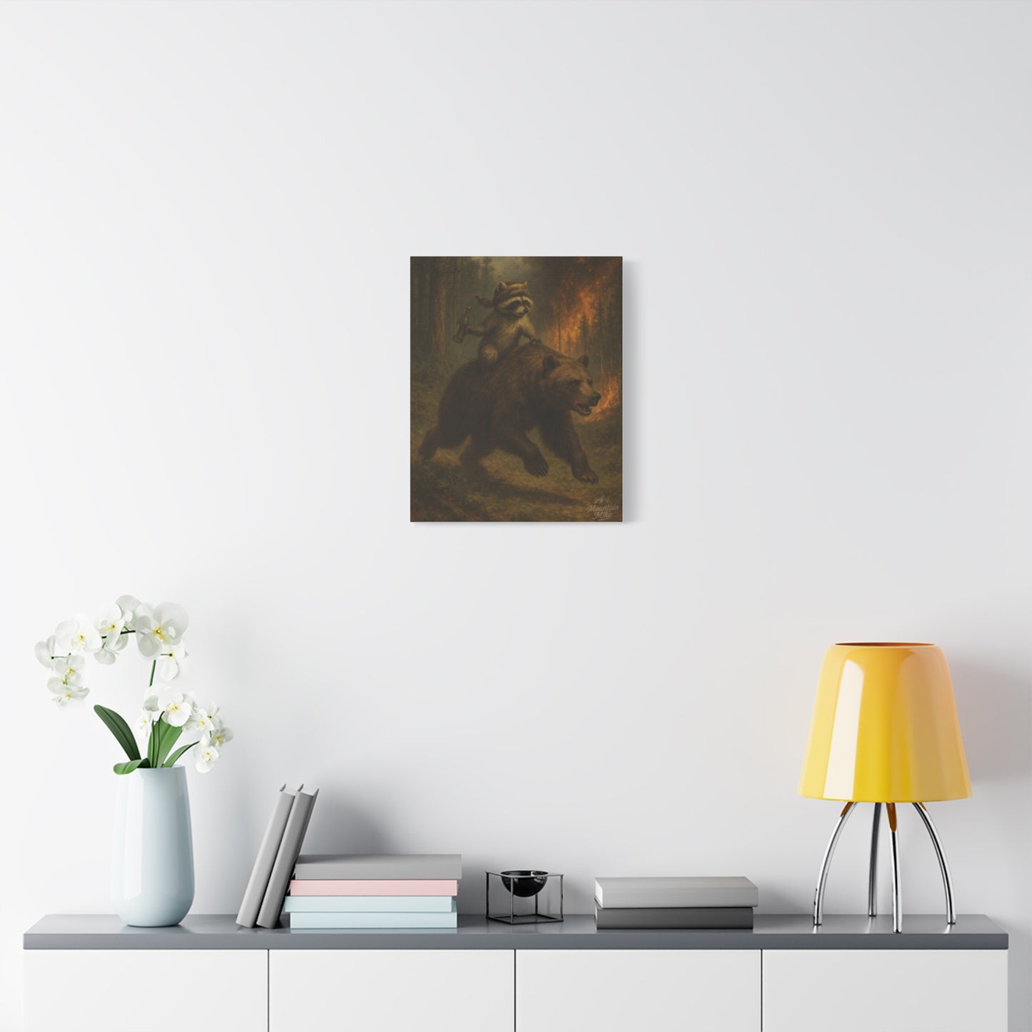 Bandit & Bogi Running From a Forest Fire Canvas Print