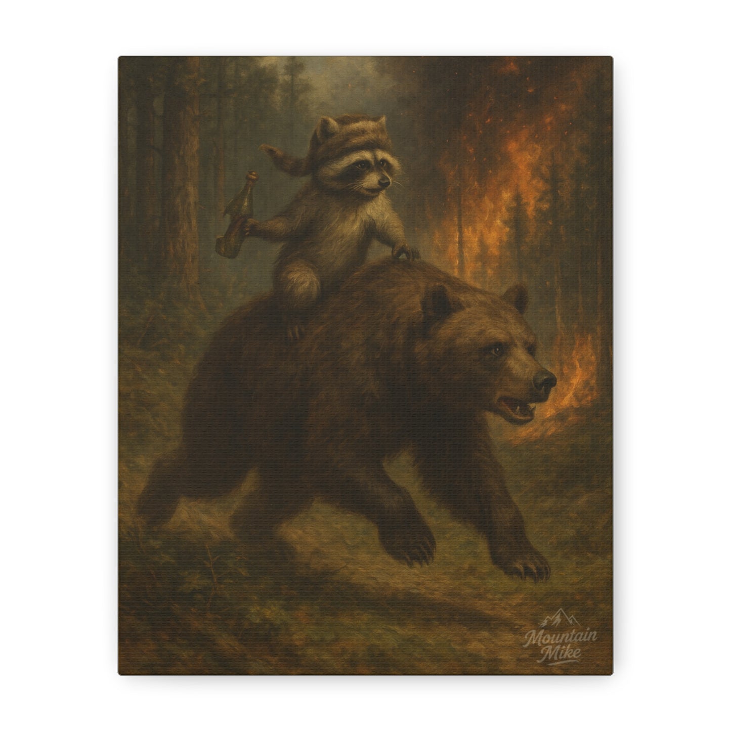 Bandit & Bogi Running From a Forest Fire Canvas Print