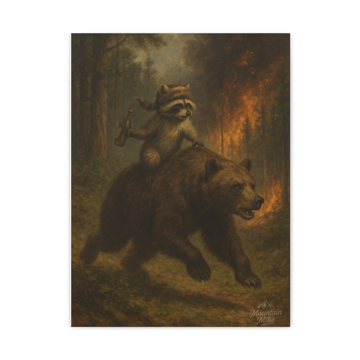 Bandit & Bogi Running From a Forest Fire Canvas Print