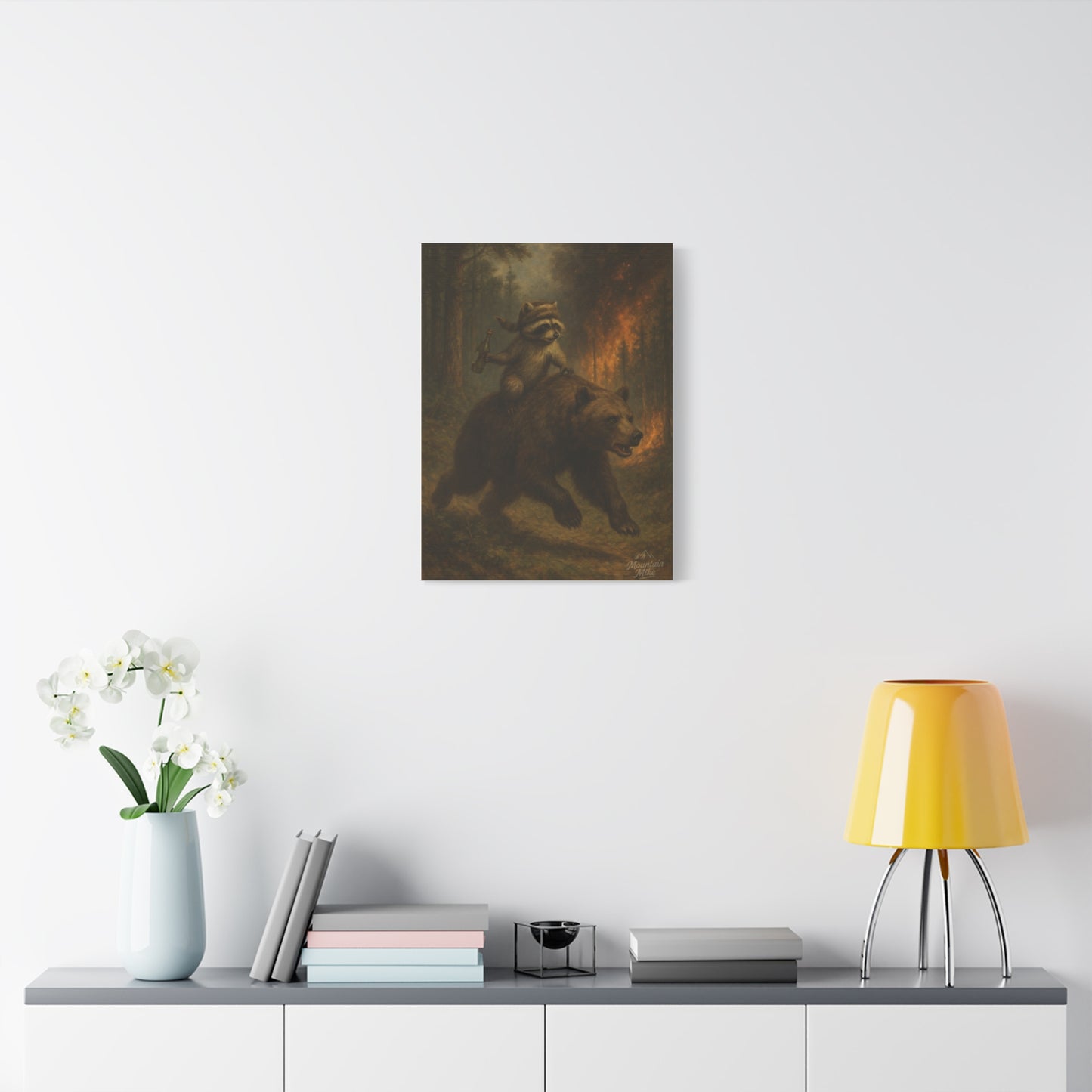 Bandit & Bogi Running From a Forest Fire Canvas Print