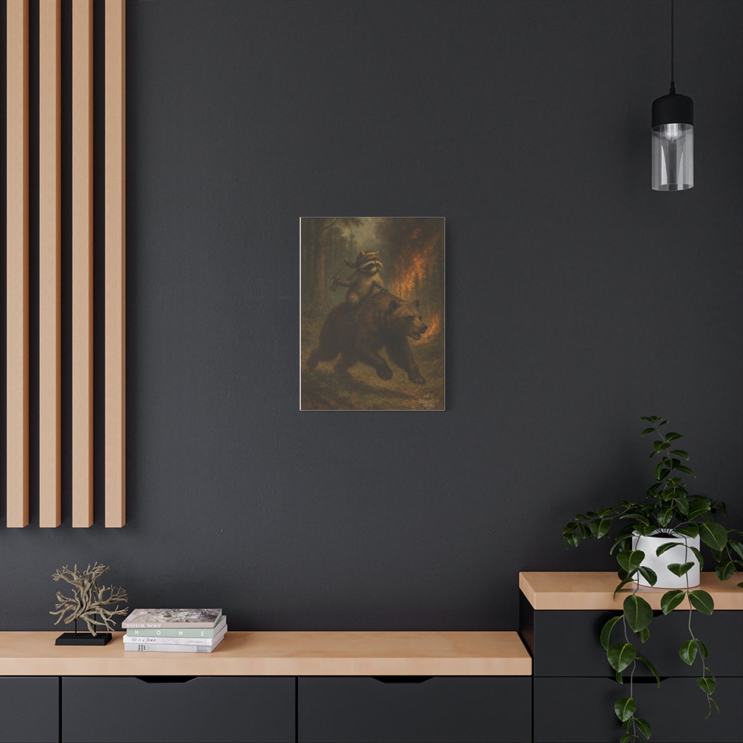 Bandit & Bogi Running From a Forest Fire Canvas Print