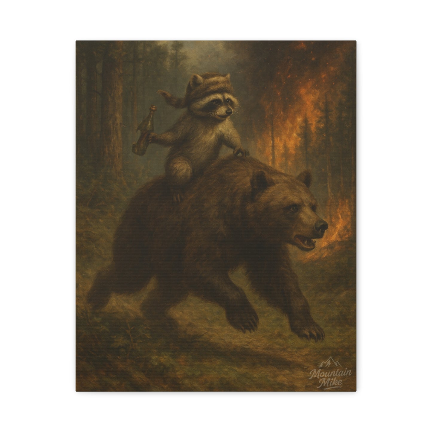 Bandit & Bogi Running From a Forest Fire Canvas Print