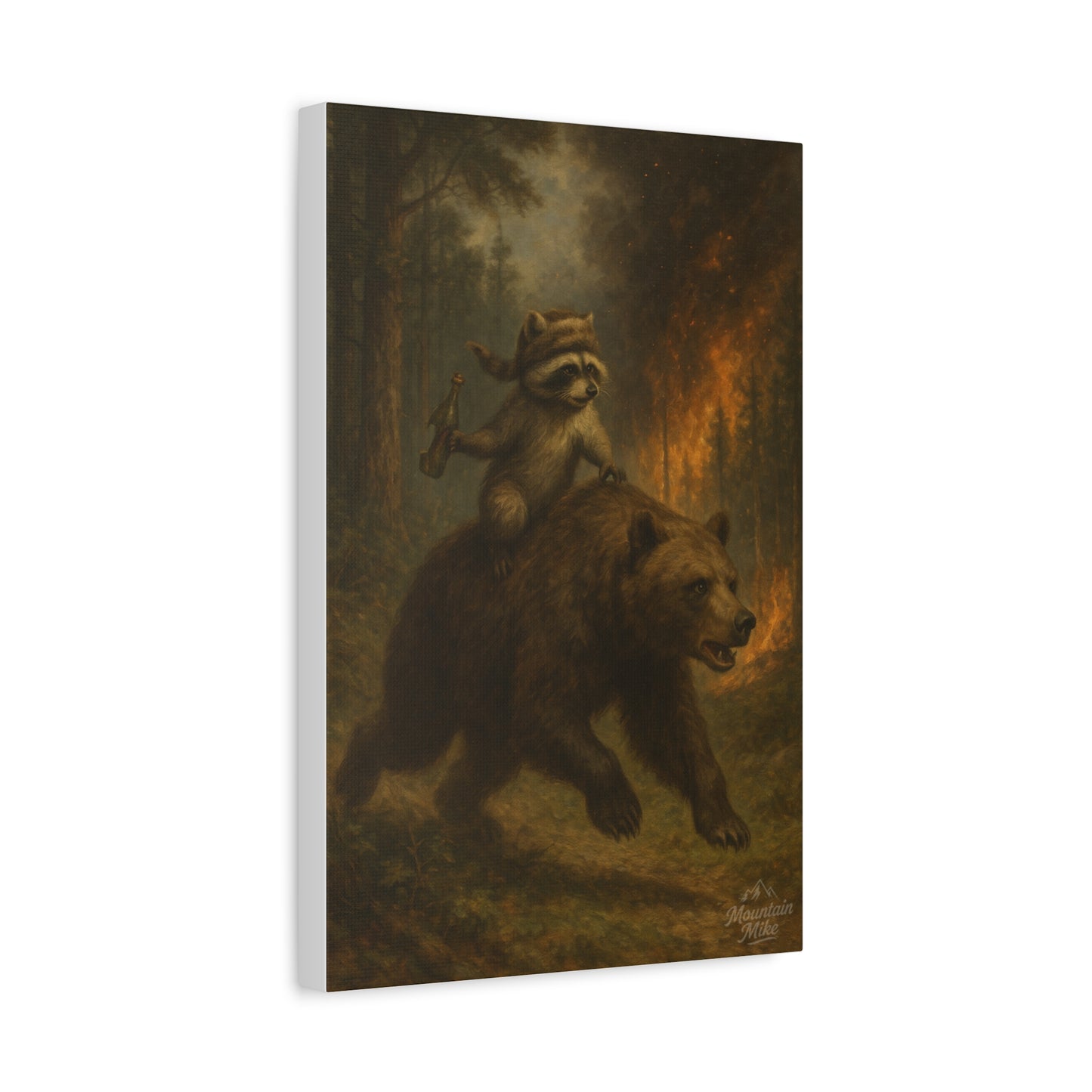 Bandit & Bogi Running From a Forest Fire Canvas Print