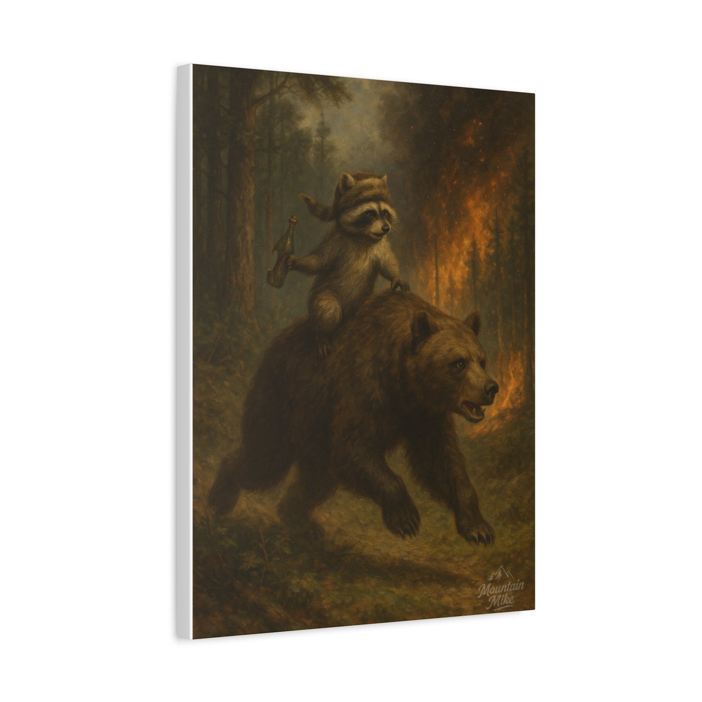 Bandit & Bogi Running From a Forest Fire Canvas Print