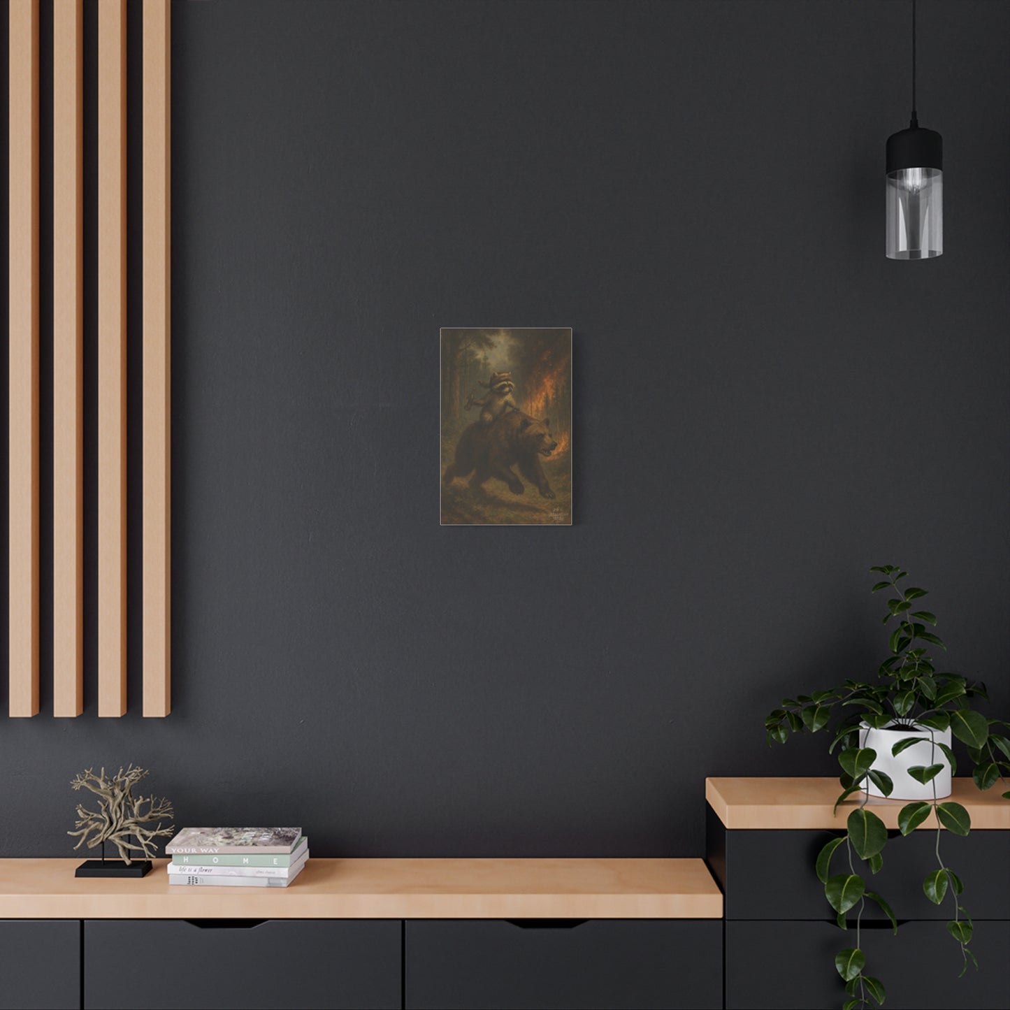 Bandit & Bogi Running From a Forest Fire Canvas Print