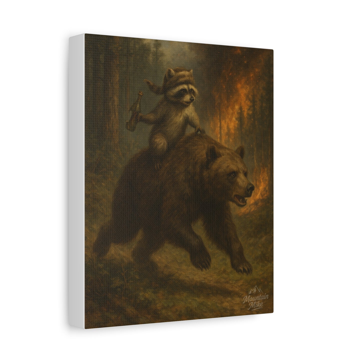 Bandit & Bogi Running From a Forest Fire Canvas Print