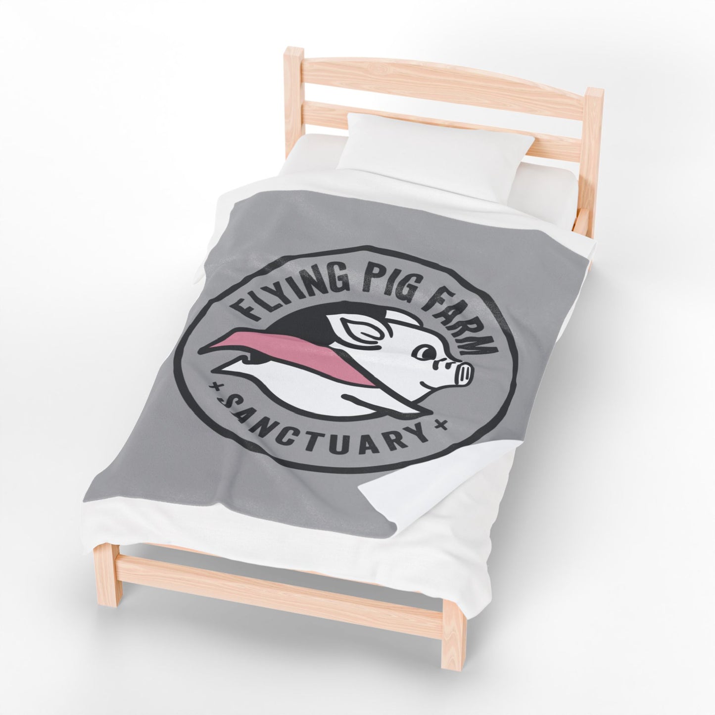 Flying Pig Farm Sanctuary Plush Blanket