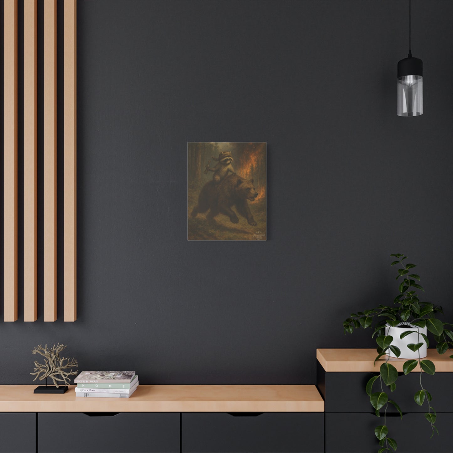 Bandit & Bogi Running From a Forest Fire Canvas Print