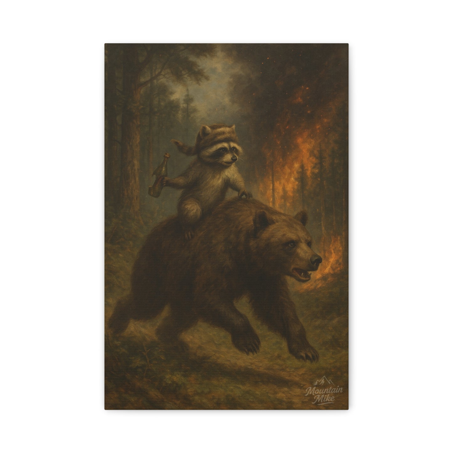 Bandit & Bogi Running From a Forest Fire Canvas Print
