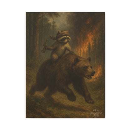 Bandit & Bogi Running From a Forest Fire Canvas Print