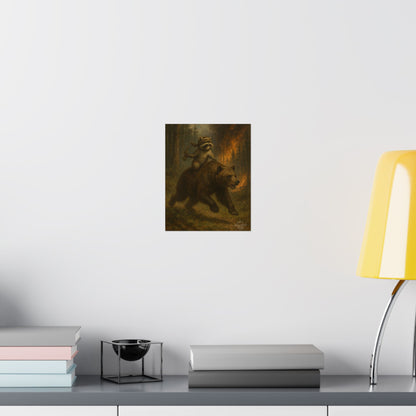 Bandit & Bogi Running From a Forest Fire Poster