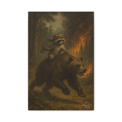 Bandit & Bogi Running From a Forest Fire Canvas Print